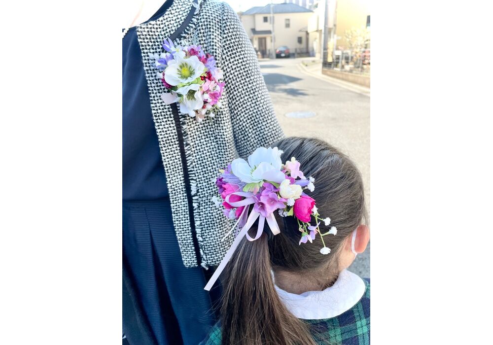 お揃い花飾り,コサージュ