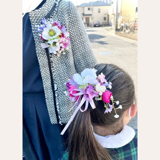 お揃い花飾り,コサージュ