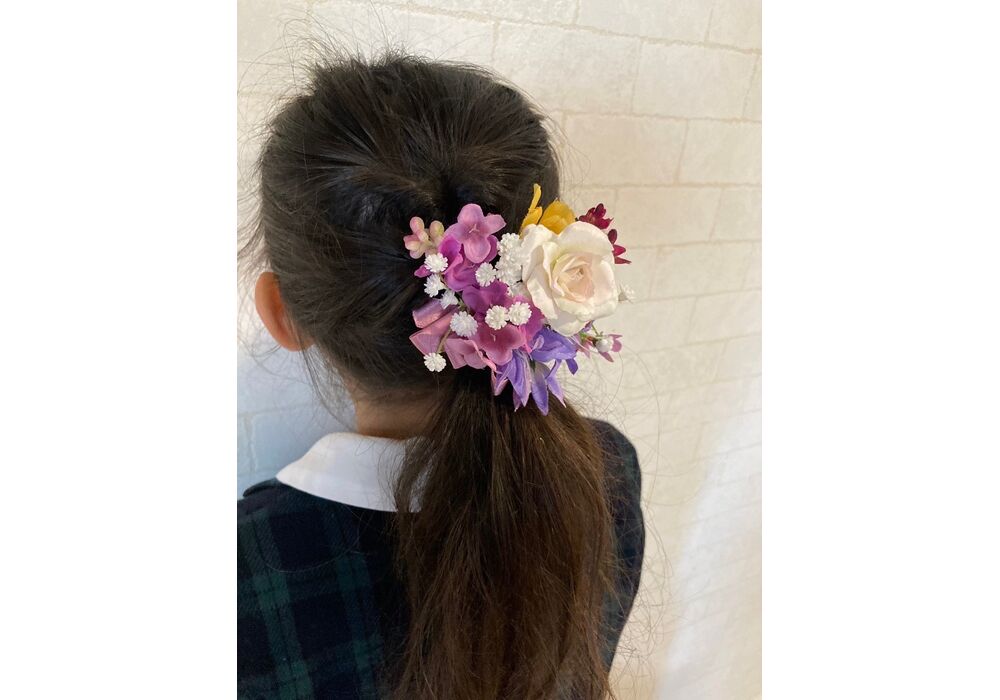 卒園式の花飾り