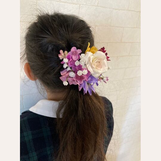卒園式の花飾り